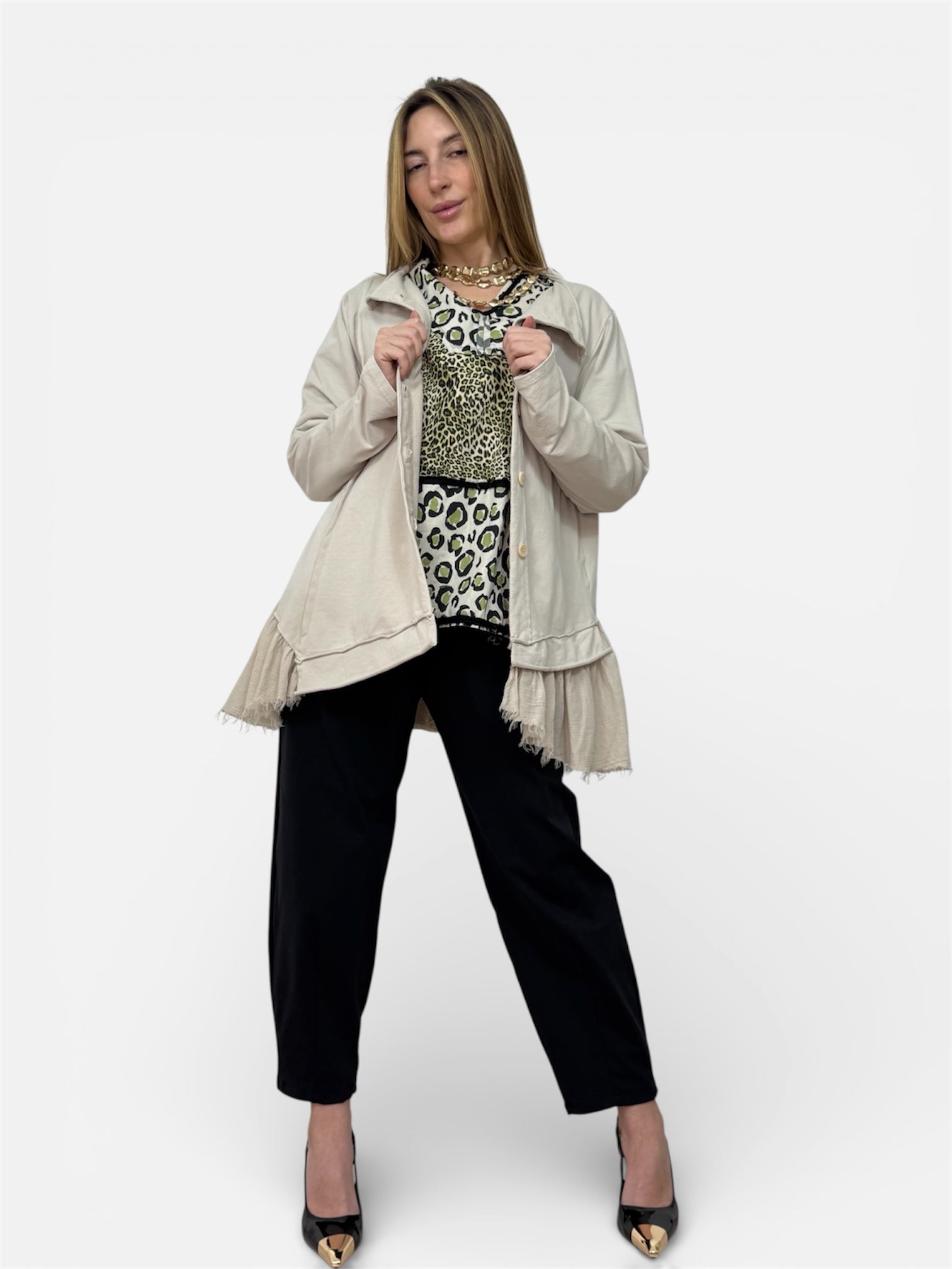 Blazer Tulle Beige Wendy Trendy