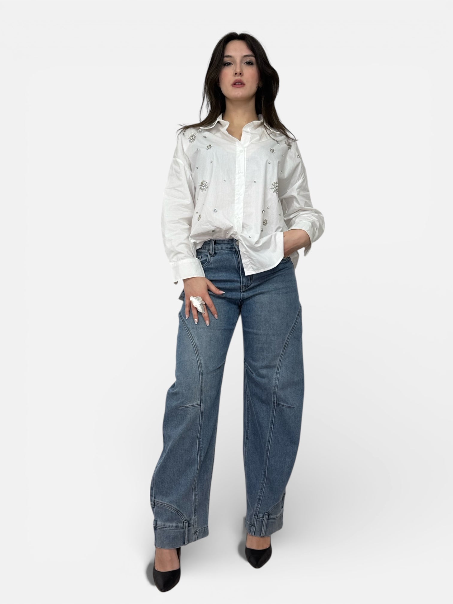 Camicia Bianca Strass