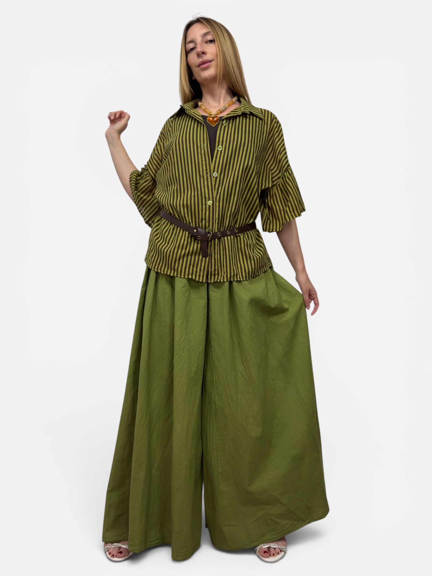 Camicia Fly Lime e Marrone