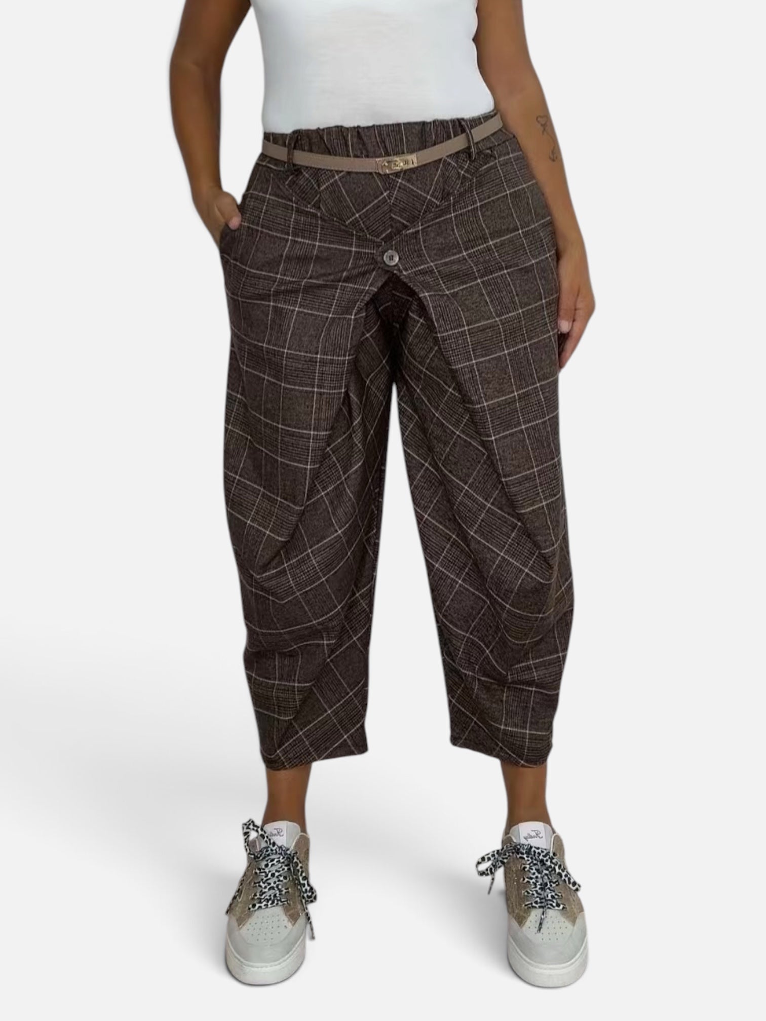 Pantalone Pareo Tartan Brown