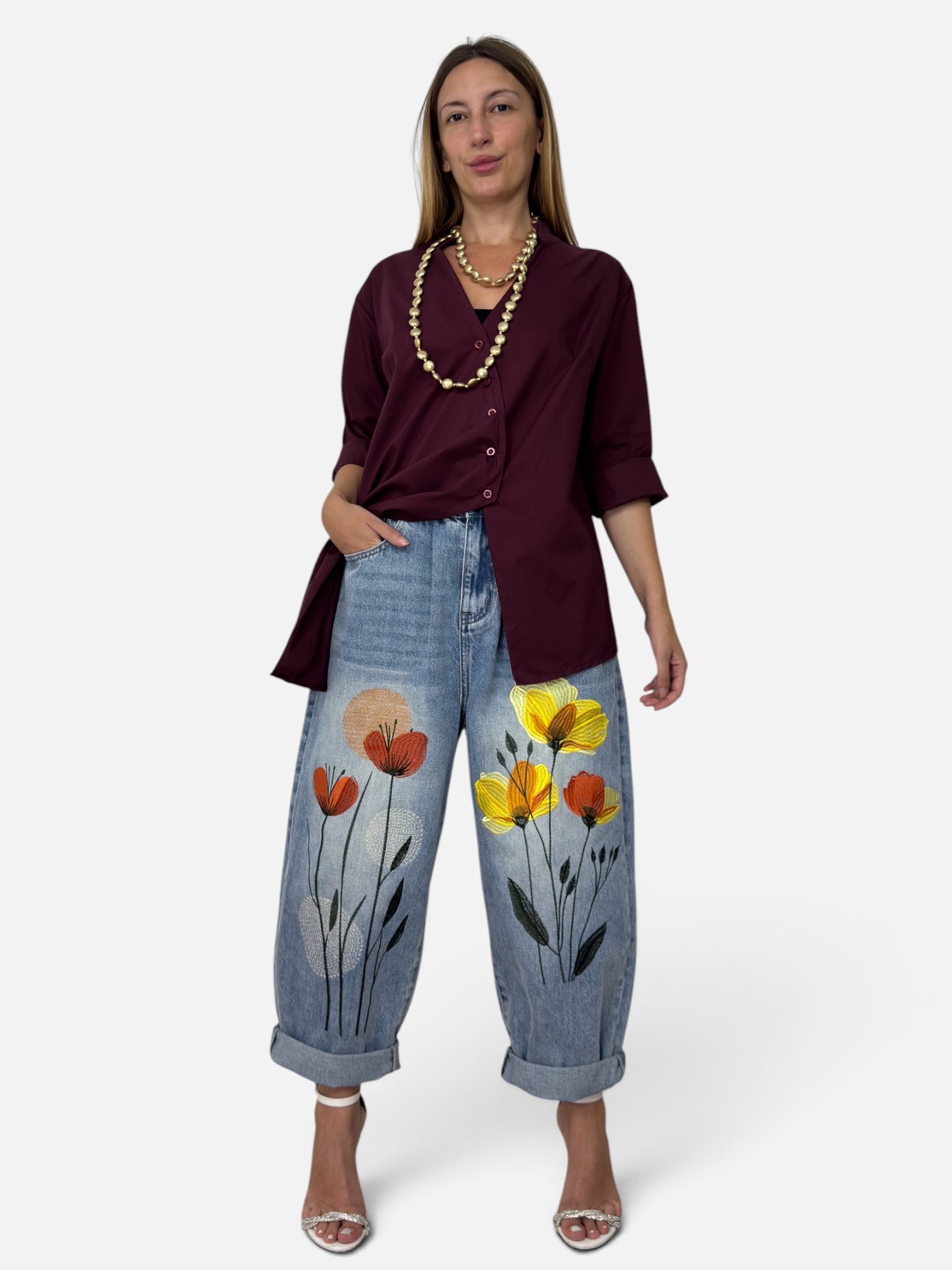 Jeans Papaveri Yellow Wendy Trendy