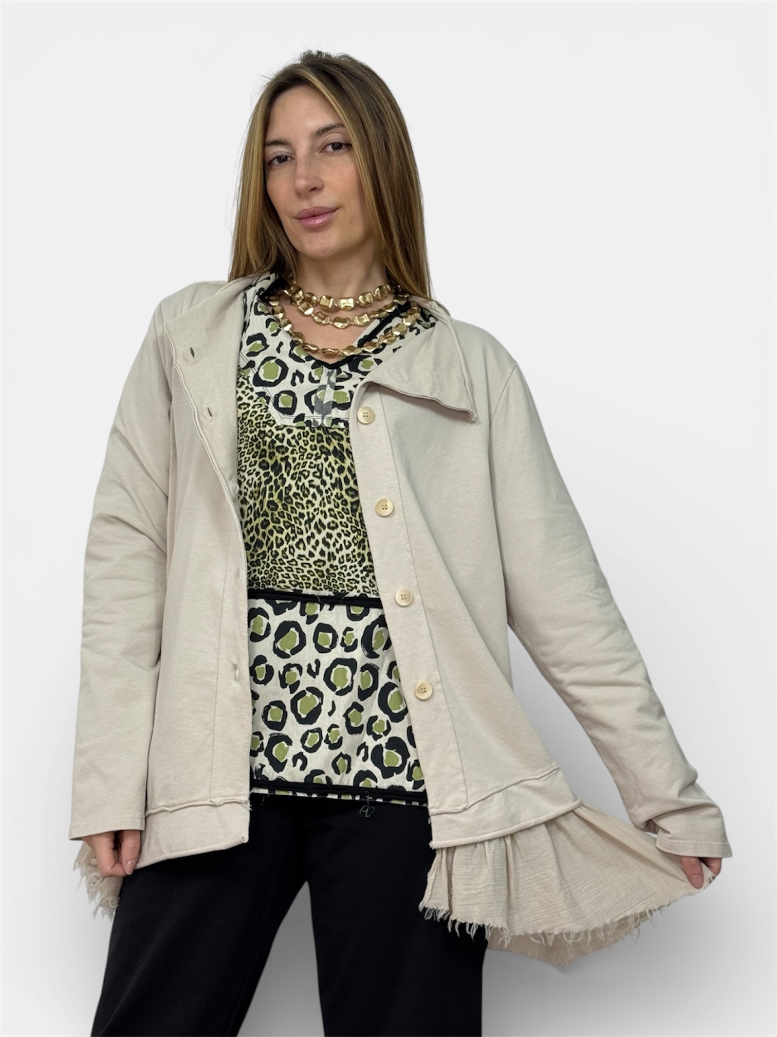 Blazer Tulle Beige Wendy Trendy