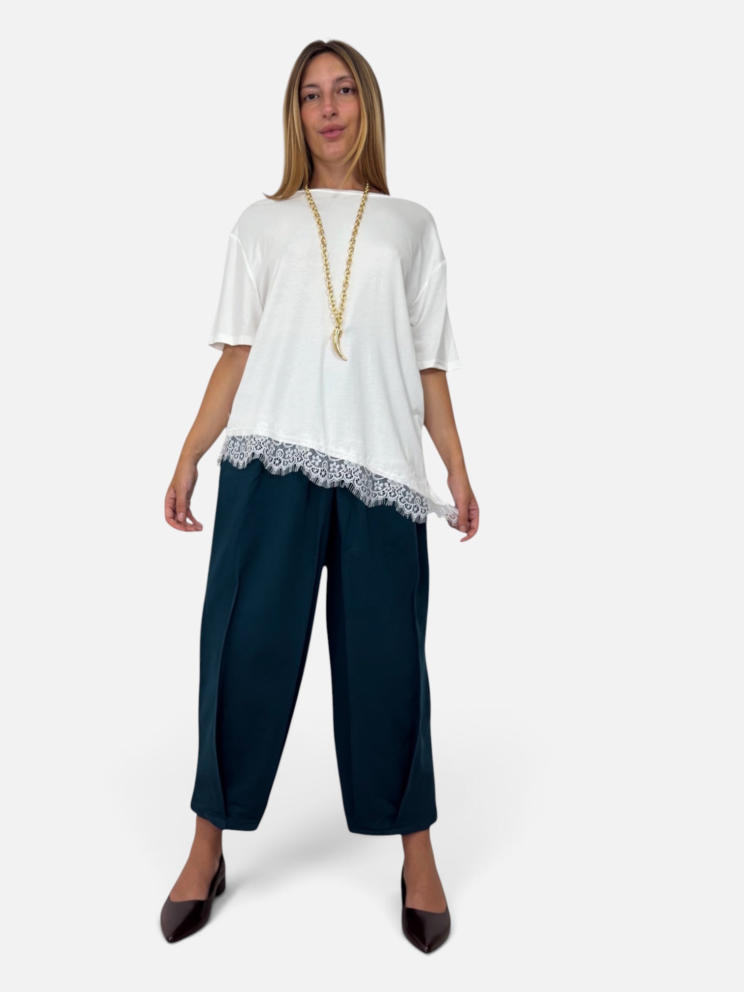 T-Shirt Pizzo Bianca