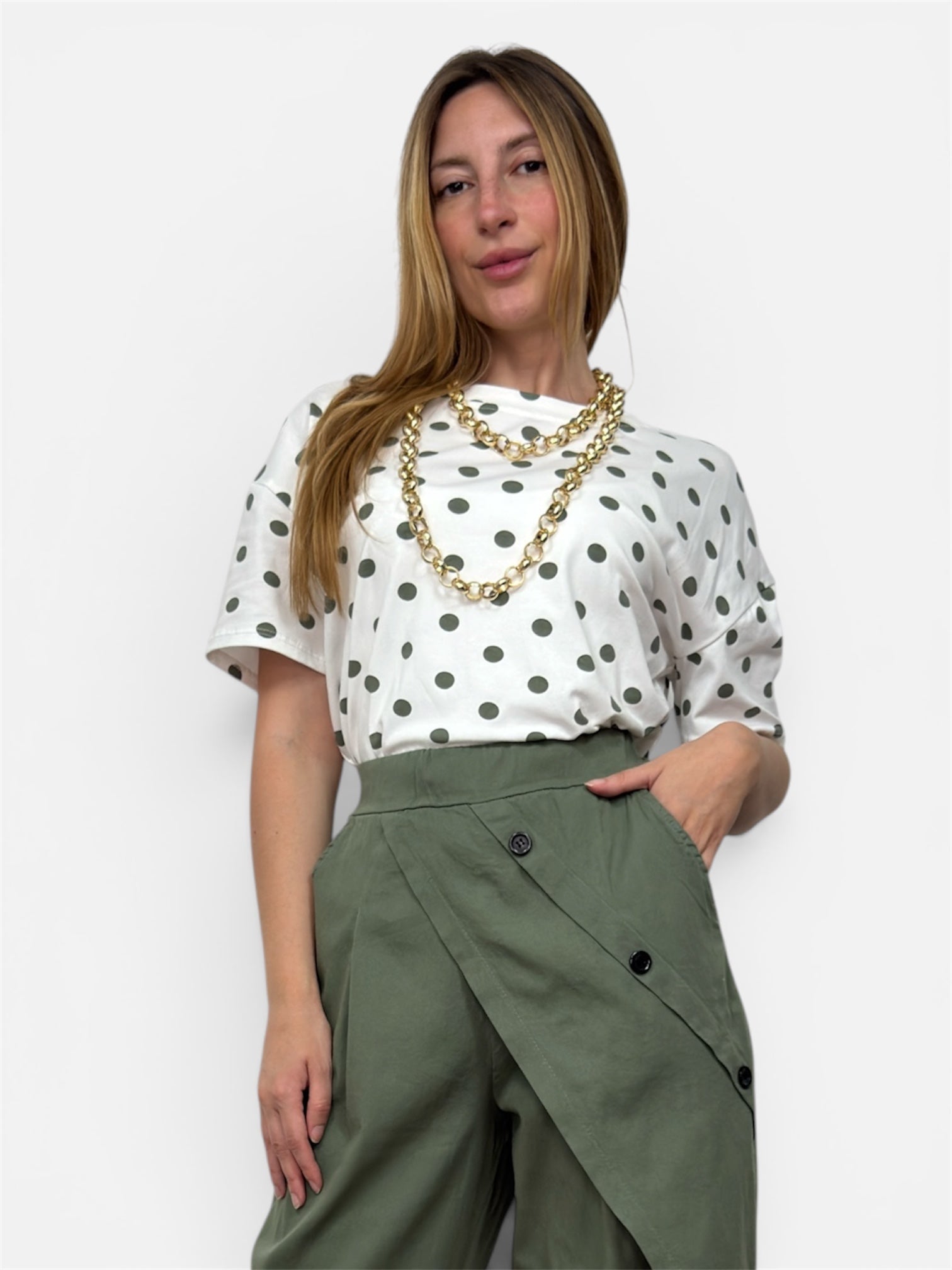 T-Shirt Pois Verde