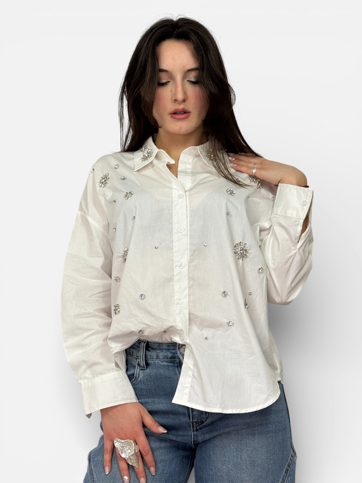 Camicia Bianca Strass